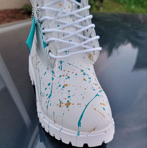 TURQUOISE GOLD SPLATTERED TIMBERLAND WATERPROOF - Picture 4 of 5